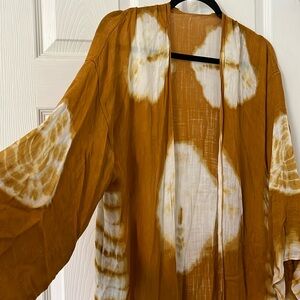 Mustard tie dye duster